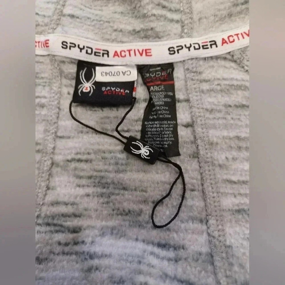 Spyder NWT LS Zip Up Gray Hoodie  Jacket Size Large - Picture 12 of 12